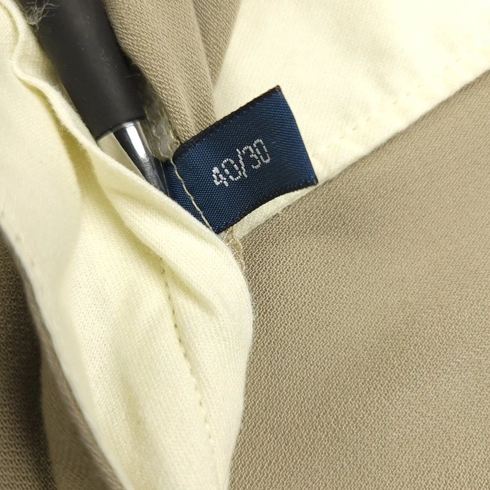 Polo Ralph Lauren Mens Khaki Pleated Dress Pants Trousers Size 42x30 Poly Tencel